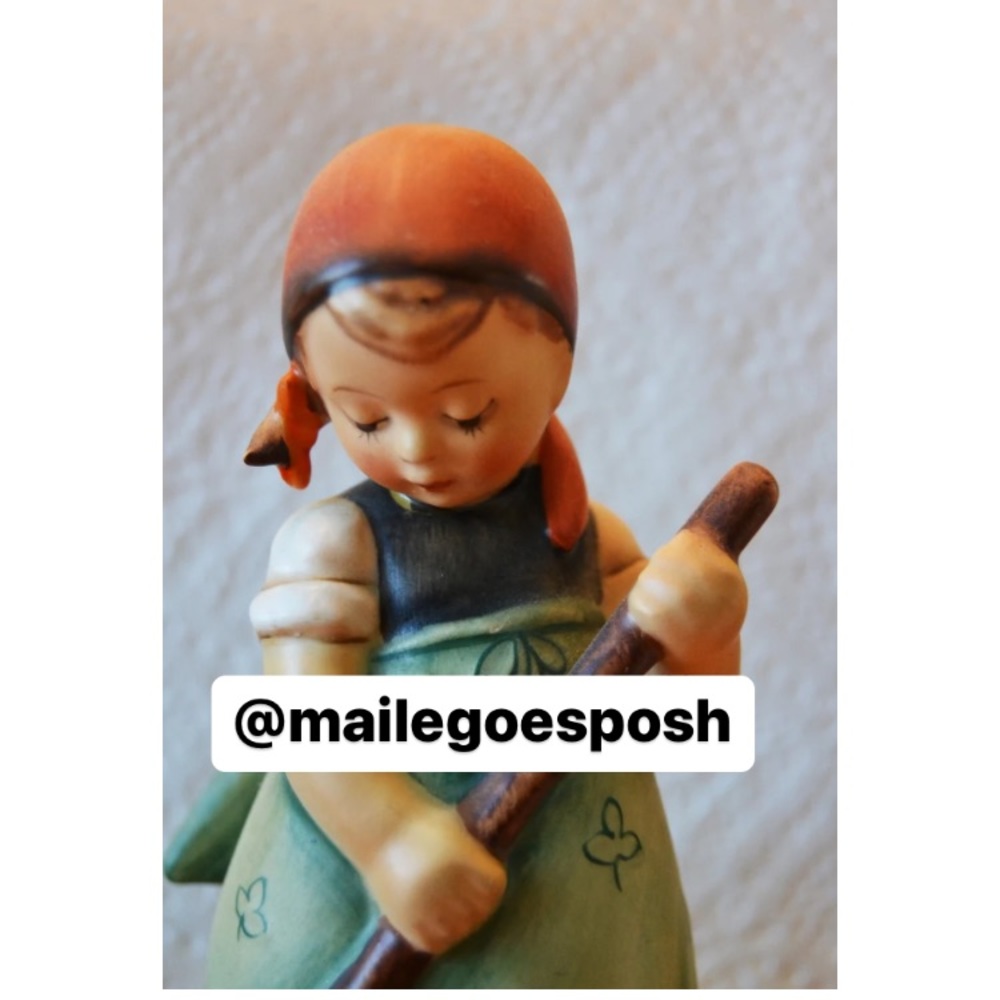 Art Photograph Print of Hummel sweeping girl figurine 8X10” photo girl’s decor